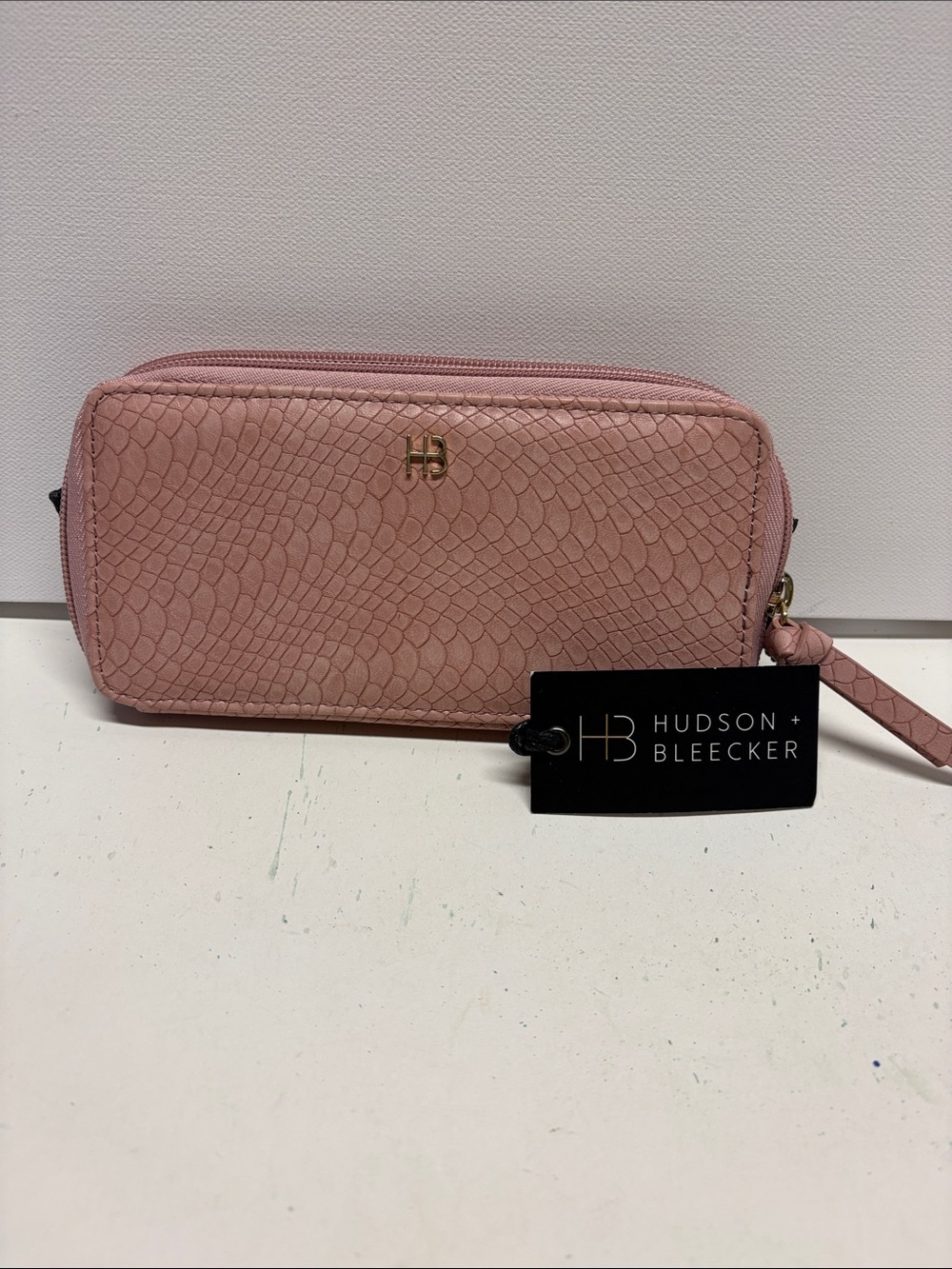 HB Pink Textured Wristlet Cell Phone Wallet